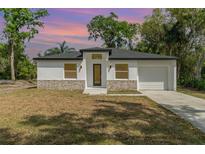 Charming home featuring a modern design with stone accents and a well-manicured front lawn at 1215 Crawford Ave, St Cloud, FL 34769