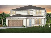 Charming two-story home with a two-car garage and well-manicured front yard at 6033 Tree Crossing Ln, St Cloud, FL 34771