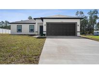 Charming one-story home featuring a two-car garage, well-maintained lawn, and neutral color palette at 17236 Sw 44Th Cir, Ocala, FL 34473