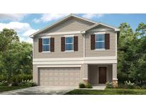 Charming two-story home featuring a neutral color palette, attached two-car garage, and professionally landscaped yard at 404 Wayland Dr, Haines City, FL 33844