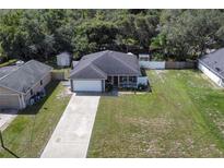 Charming single-story home with attached garage, long driveway, mature trees, and spacious grassy front yard at 271 W 11Th St, Chuluota, FL 32766