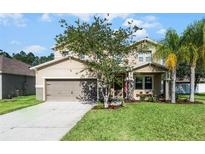 Charming two-story home featuring well-manicured landscaping and an attached two-car garage at 199 Boysenberry Ln, Daytona Beach, FL 32124