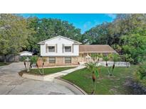 Charming two-story home featuring brick and siding, complemented by palm trees and a well-manicured front yard at 1204 Swan St, Winter Springs, FL 32708