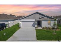 Charming one-story home featuring a gray roof, well-maintained lawn, and a two-car garage at 1649 Teagan Ln, Winter Haven, FL 33884