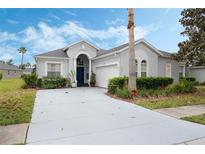 Charming single-story home with a well-maintained lawn, mature landscaping, and a long driveway at 506 Pineloch Dr, Haines City, FL 33844