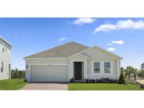 Charming single-story home with a two-car garage, well-manicured lawn, and inviting entryway at 1026 Vineyard Ridge Rd, Minneola, FL 34715