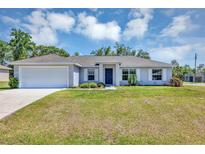 Charming single-story home featuring a two-car garage, well-maintained lawn, and beautiful landscaping at 4126 Sw 132Nd Ln, Ocala, FL 34473