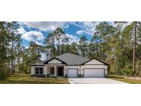 Beautiful single-story home with a manicured lawn and a two-car garage at 3777 Sw 130Th Loop, Ocala, FL 34473