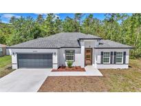 Charming single-story home featuring a modern design, two car garage, and fresh landscaping at 13430 Sw 88Th Ter, Ocala, FL 34473