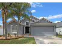 Charming single-story home with a two-car garage, well-maintained lawn, and lovely palm trees at 2407 Oakington St, Winter Garden, FL 34787