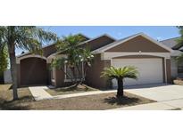 Charming single-story home with a manicured lawn and tropical landscaping for a welcoming curb appeal at 159 Piccolo Way, Davenport, FL 33896