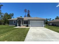 Charming single-story home featuring a well-manicured lawn and a two-car garage at 16927 Sw 25Th Terrace Rd, Ocala, FL 34473
