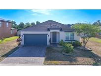 Charming single-story home with a brick driveway and well-maintained landscaping at 1405 Osprey Ridge Dr, Eustis, FL 32736