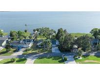 Waterfront property with a private dock and lush landscaping situated on a serene lake at 7046 Treasure Island Rd, Leesburg, FL 34788