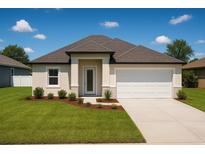 Charming one-story home featuring a well-manicured lawn, two-car garage, and a welcoming entrance at 13254 Sw 30Th Terrace Rd, Ocala, FL 34473