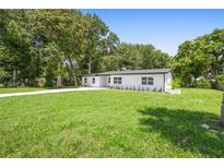 Charming single-story home with well-maintained lawn and landscaping, showcasing curb appeal at 50 Community Dr, Debary, FL 32713