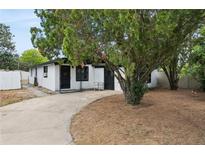 Charming single-story home showcasing the front yard with mature trees and a concrete driveway at 114 Spring Lake Cir, Ocoee, FL 34761