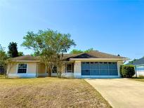 Charming single-story home featuring a two-car garage, mature landscaping, and a well-maintained front yard at 1931 N Portillo Dr, Deltona, FL 32738