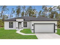 Inviting single-Gathering home featuring black trim and an attached two-car garage at 4364 Sw 172Nd Street Rd, Ocala, FL 34473