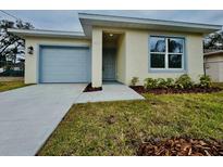 Charming single-story home with a gray garage door, complemented by fresh landscaping at 1007 Colyer St, Orlando, FL 32805