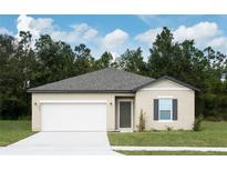 Charming single-story home with a gray roof, a two-car garage, and a well-manicured lawn at 3041 Daffodil Dr, Lake Hamilton, FL 33851