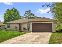 Charming single-story home with a well-maintained lawn and attached two-car garage at 3685 Sunday Dr, Deltona, FL 32738