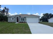 Charming single-story home with a well-manicured lawn and a two-car garage in a suburban neighborhood at 3498 Sw 131St Place Rd, Ocala, FL 34473