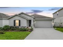 Charming single-story home featuring a well-maintained lawn and attached two-car garage at 818 Kapi Dr, Groveland, FL 34736