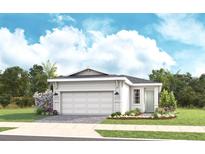 Charming single-story home with a neutral color palette, well-manicured landscaping, and an attached two-car garage at 570 Hammock Oaks Blvd, Lady Lake, FL 32159