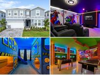 Charming two-story home with landscaped yard and gray color at 3715 Lana Ave, Davenport, FL 33897