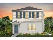 Charming two-story home showcasing a well-manicured lawn and a welcoming covered entryway at 3304 Orange Rose Loop, Apopka, FL 32712