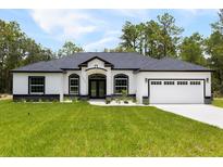 Charming single-story home with a well-manicured lawn, arched windows and a two car garage at 13619 Sw 78Th Place, Dunnellon, FL 34432
