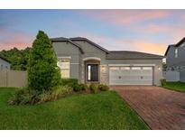 Charming single-story home featuring a well-manicured lawn, a two-car garage, and beautiful landscaping at 2914 Scarlett Dr, St Cloud, FL 34772