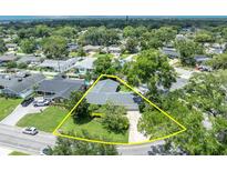 Aerial view of the home and surrounding neighborhood outlined in yellow at 2081 Mohican Trl, Maitland, FL 32751