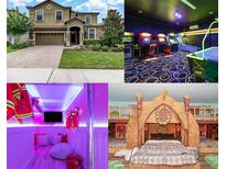 This home features multiple entertainment themed rooms and ample outdoor space for entertaining at 1403 Rolling Fairway Dr, Davenport, FL 33896