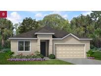 Charming single-story home featuring an attached garage and a beautifully landscaped front yard at 3144 Suraj Cir, Tavares, FL 32778