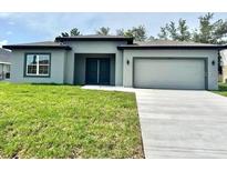 Charming single-story home with a well-maintained lawn and a two-car garage at 319 Anchovie Ct, Poinciana, FL 34759