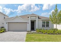 Charming one-story home with a two car garage and welcoming landscaped front yard at 3088 Windswept, Wildwood, FL 34785