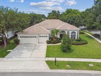 Well-maintained single-story home boasting a three-car garage and mature landscaping at 10080 Cove Lake Dr, Orlando, FL 32836
