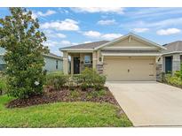 Charming single-story home with well-maintained landscaping, beautiful lawn, and two car garage at 5395 Sunshine Dr, Wildwood, FL 34785