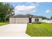 Charming single-story home with a manicured lawn and a two-car garage with neutral paint at 4780 Sw 129Th Pl, Ocala, FL 34473