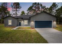 Charming single-Gathering home featuring a well-manicured lawn, a two car garage, and professional landscaping at 17477 Sw 41St Cir, Ocala, FL 34473