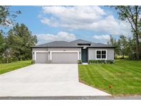 Charming single-story home with a well-manicured lawn and a two-car garage at 6929 Sw 130Th Lane Rd, Ocala, FL 34473