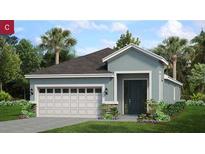 Charming single-story home featuring an attached two-car garage, a welcoming front door, and manicured landscaping at 1214 Atlantic Ave, Fruitland Park, FL 34731