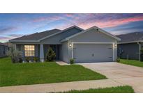 Charming single-story home with a well-manicured lawn and a two-car garage, perfect for a growing Gathering at 394 Pentas Ln, Haines City, FL 33844