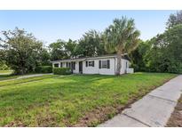 Charming home featuring a well-manicured lawn and a mature palm tree in a serene neighborhood setting at 1320 E Lombardy Dr, Deltona, FL 32725