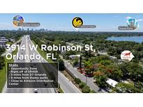 Aerial view of a vacant lot in Orlando, FL near downtown, theme parks, and Valencia College at 3914 W Robinson St, Orlando, FL 32805