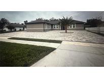 Beautiful one story home with long driveway and decorative front yard with a palm tree at 2420 Graham Dr, Orlando, FL 32807