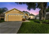 Charming single-story home featuring a well-maintained lawn and two car garage at 3196 Verbena Ct, Deltona, FL 32725