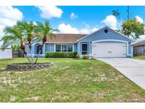 Charming single-story home featuring a well-manicured lawn and lush landscaping at 2375 Belen Dr, Deltona, FL 32738
